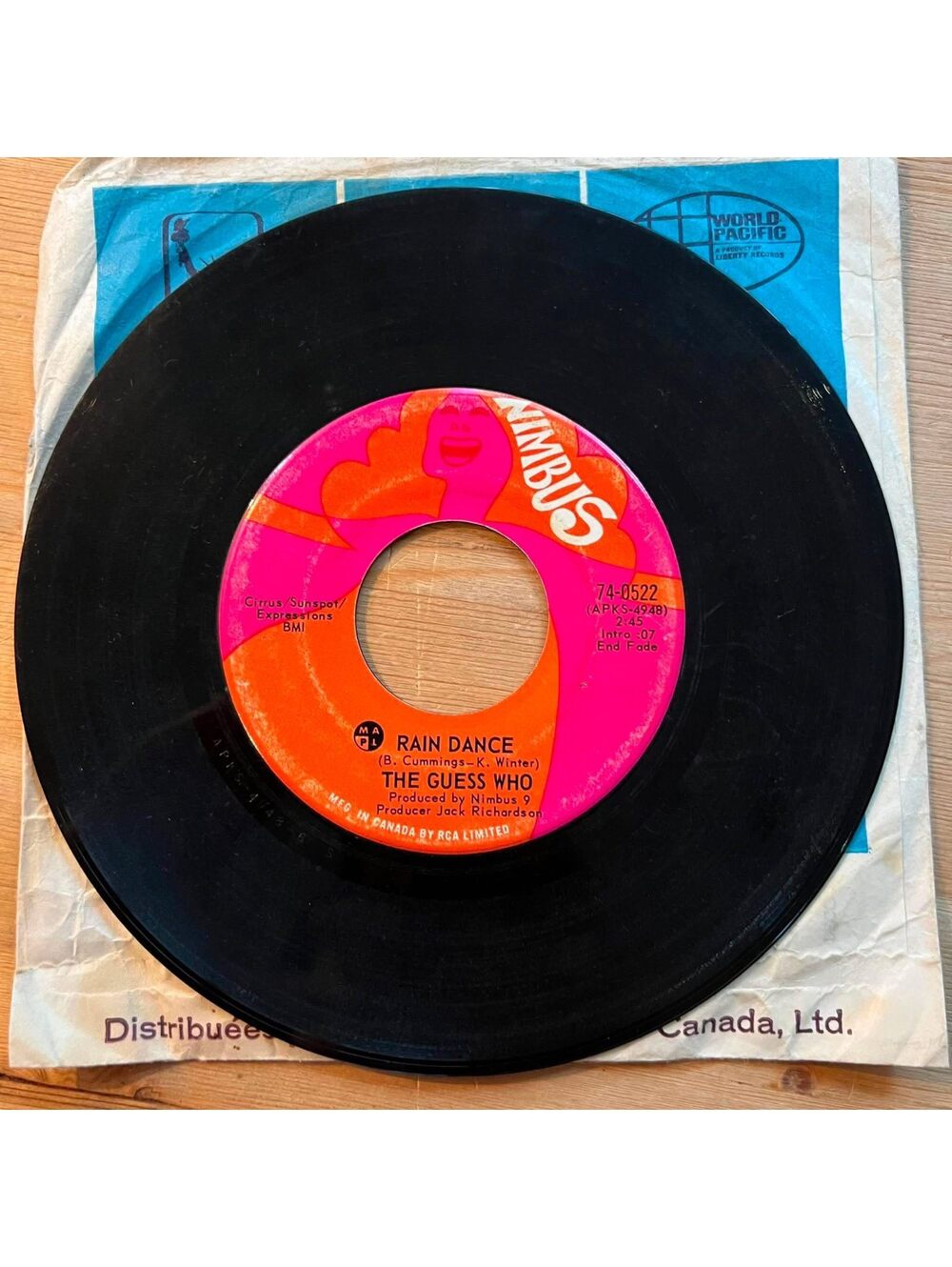 The Guess Who - Rain Dance/One Divided 45rpm VG+ R11